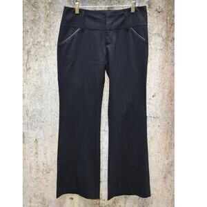 Alice + Olivia Black Straight-Leg Virgin Wool Dress Pants - Size 4